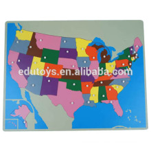 Montessori Geography new USA puzzle map brain teaser wooden puzzle